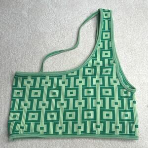 Zara: Green One Sleeve Crop Top